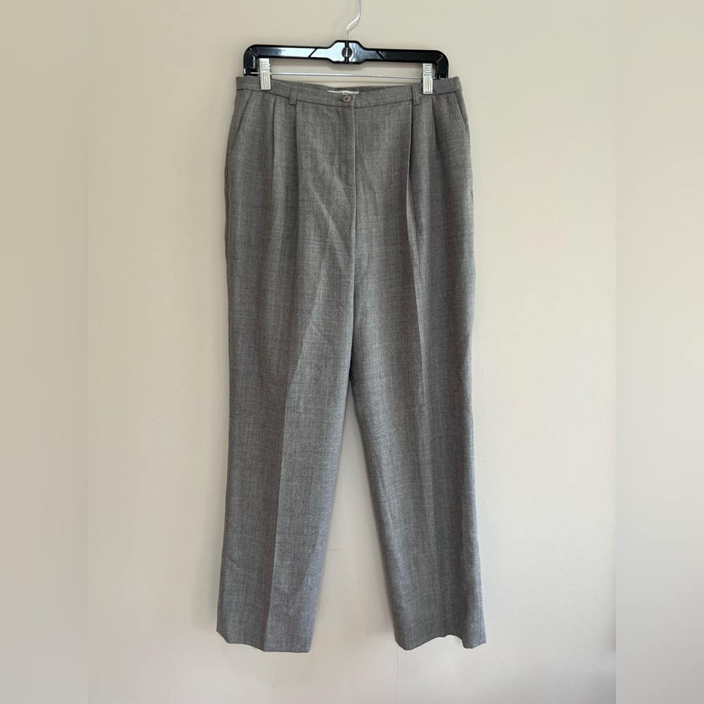 Pendleton Vintage 100% Wool Pleated Straight Leg Trousers in Grey, size 10